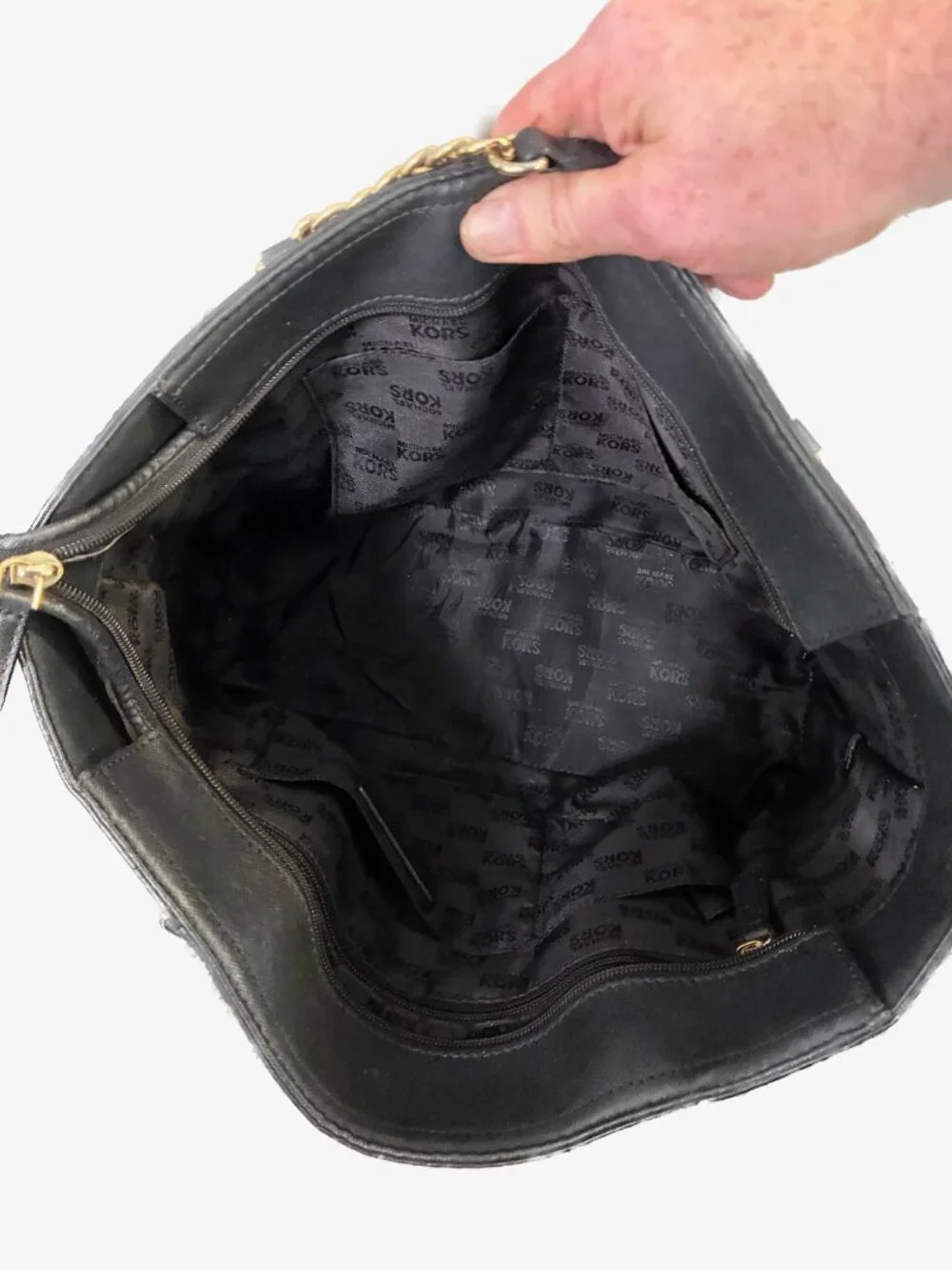 MICHAEL Michael Kors Jet Set Medium Chain Tote Bag – Black Saffiano Leather